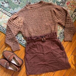 Universal Thread Textured Brown Knit Sweater